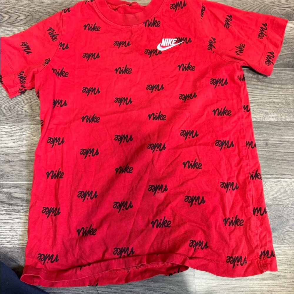 Nike Kids Red Logo Print T-Shirt